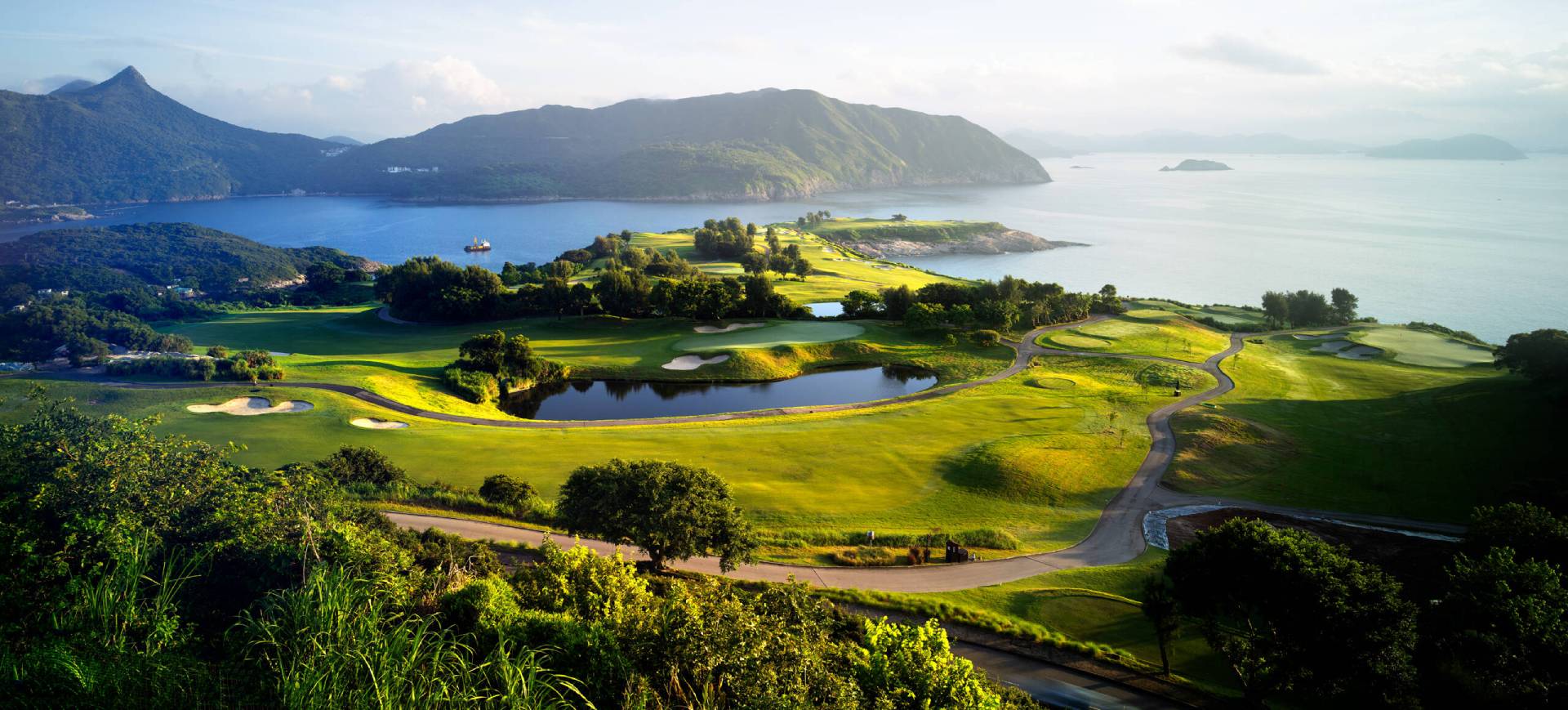 Enjoy a unique 270-degree ocean view and coastal breezes while teeing off